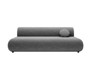 Canapé droit convertible CASANOVA  3 places Tissu gris avec coffre de rangement