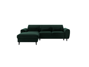 Canapé d'angle convertible vert foncé angle gauche 4 places fable