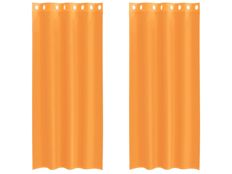  Lot de 2 rideaux en voile, voilages avec œillets orange 140x245 cm cf44394  - Conforama A