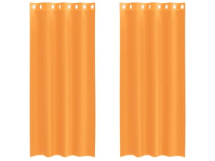 Lot de 2 rideaux en voile, voilages avec œillets orange 140x245 cm cf44394