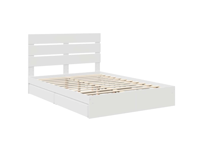  Lit double- lit adulte -  lit de rangement blanc 140 x 200 cm bois d'ingénierie  - Conforama C