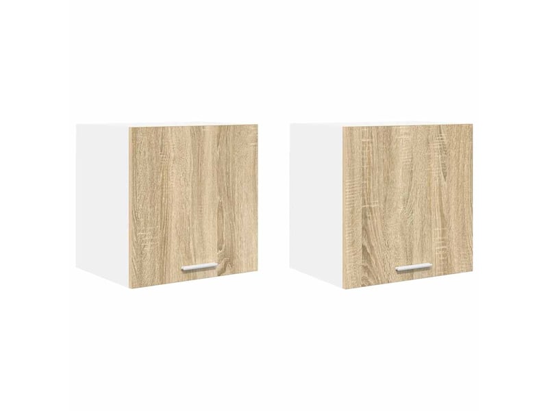  Armoire suspendue 2 pcs chêne sonoma et blanc bois d'ingénierie shl2150  - Conforama A