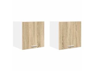 Armoire suspendue 2 pcs chêne sonoma et blanc bois d'ingénierie shl2150