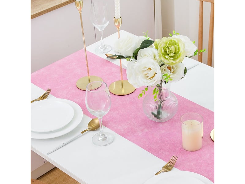  Rouleau de chemin de table en non-tissé - 25m de long et 30 cm de large - rose  - Conforama C