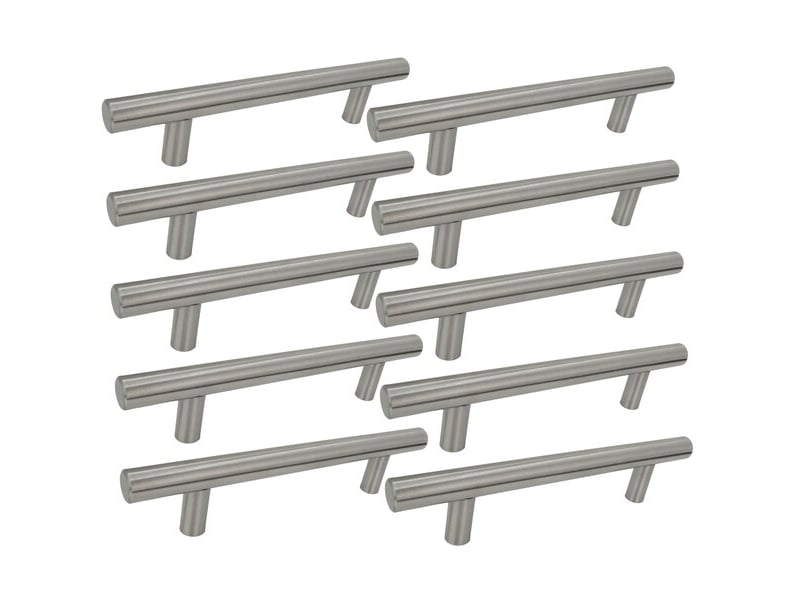 10 unités de boutons de meuble reling 128 mm, argentés - Conforama C
