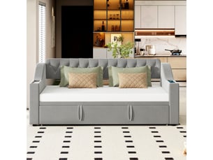 Lit gigogne 180x200 cm SOGEU coloris gris