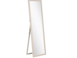 Miroir sur pied 160 x 50 cm – blanc – installation murale ou autonome, support rabattable format vertical