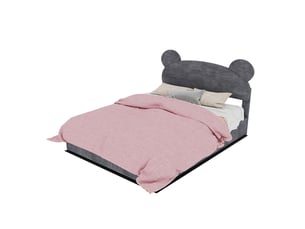 Lit coffre 140x200 cm OKWISH   coloris gris