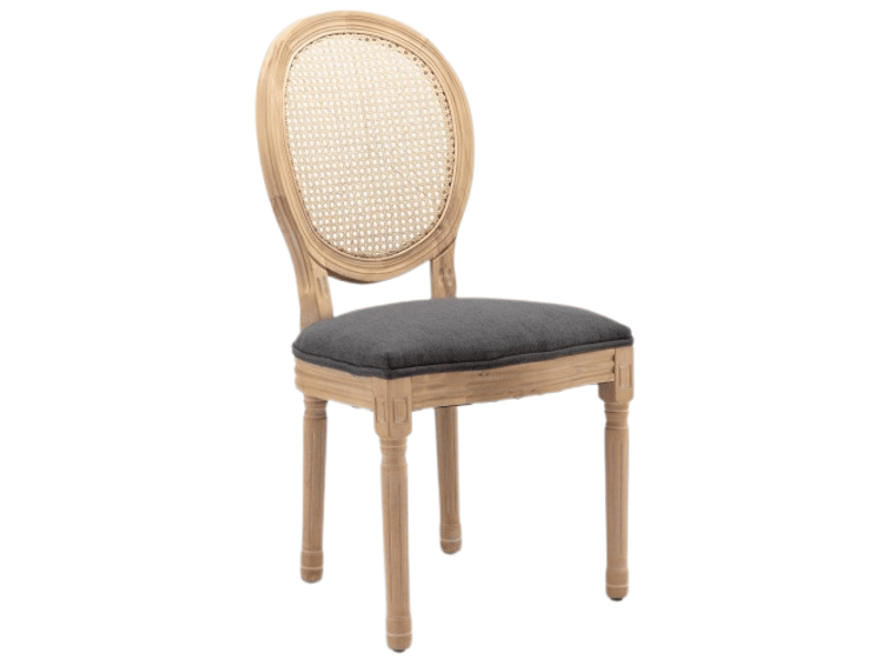  Chaise - lot de 2 - rotintissu - gris - pour salon et séjour 59.5x49x95cm - Conforama A