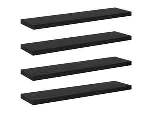 Étagère à livres, étagère de rangement 3 niveaux 4 pc 40 x 10 x 1,5 cm noir