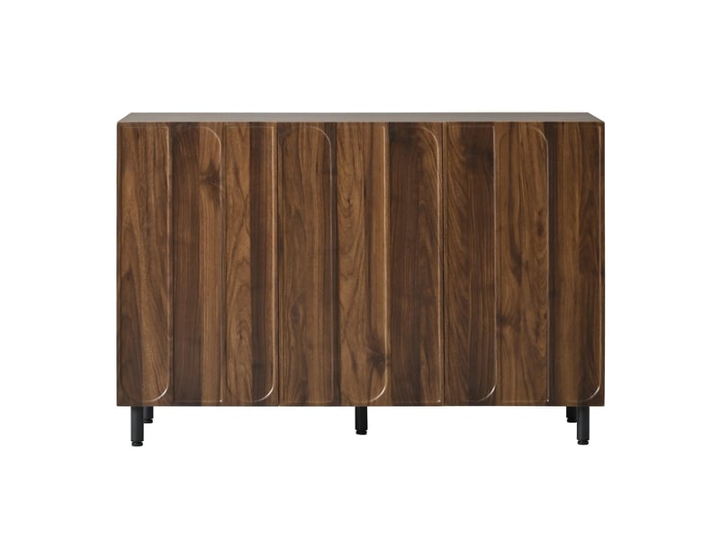 Buffet meuble à chaussures 3 portes étagères réglables noyer 120 x 37 x 80 cm  - Conforama A