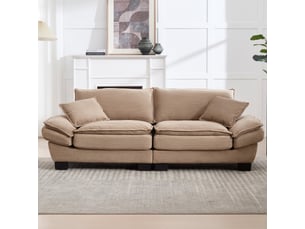 Canapé droit fixe <strong></strong> <strong></strong> 2 places Velours taupe