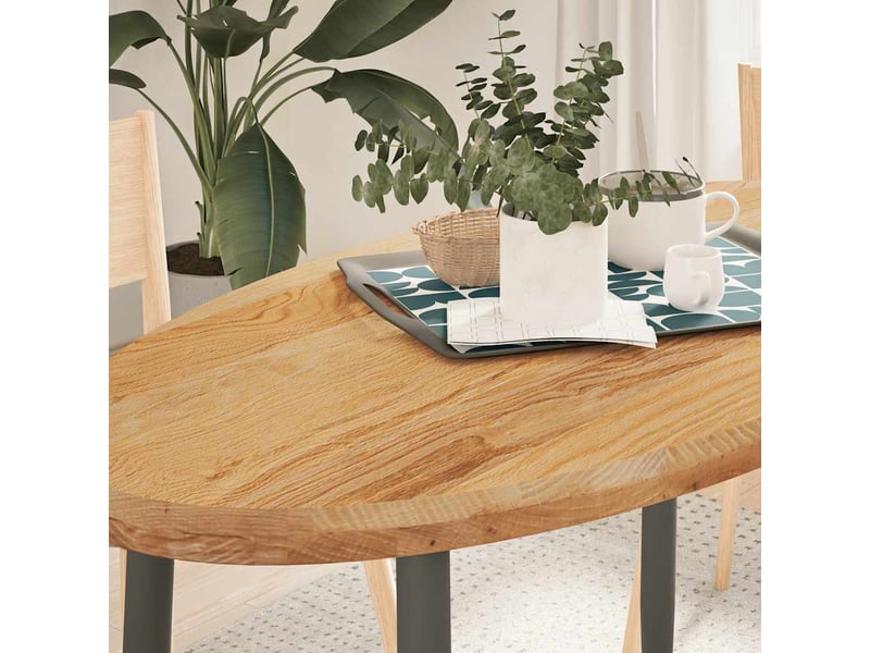  Dessus de table, plateau de table 120x60x4 cm bois de chêne massif ovale  - Conforama B