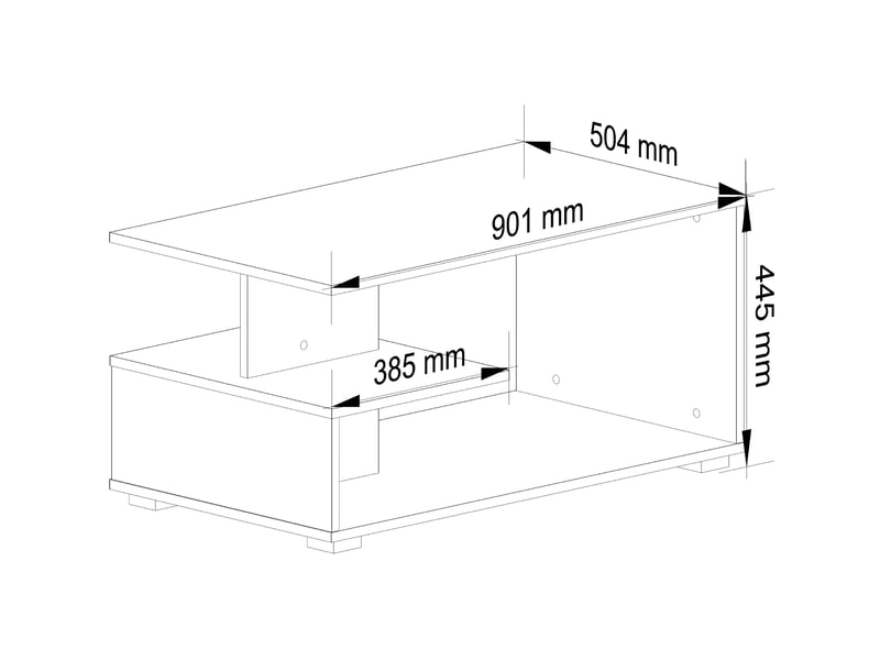  Table basse akord pin wengé 90 cm 90x51x45 cm PIN - Conforama D