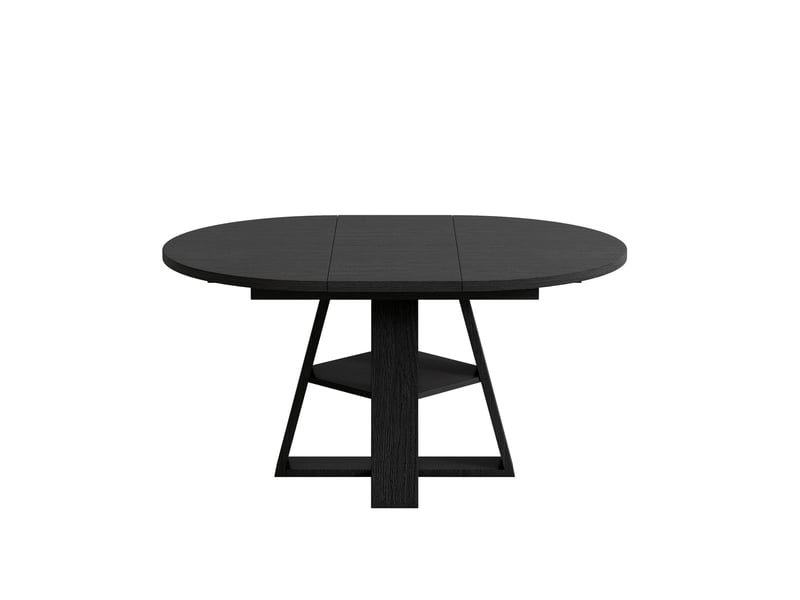  Table à manger extensible 150x110x75 cm avec rangement mdf noir effet bois  - Conforama A