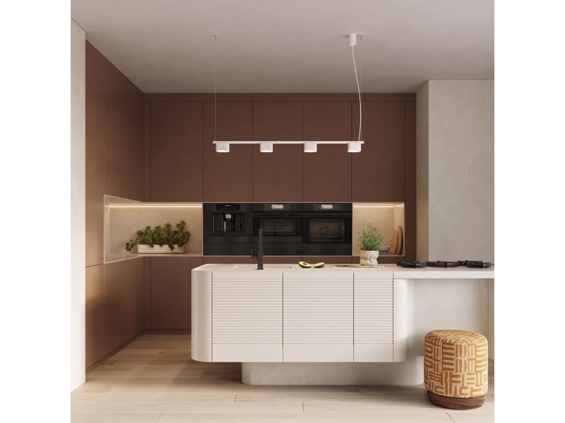  Lustre riff 4 blanc gx53 aluminium moderne 208x122x10cm SL.3034 - Conforama B