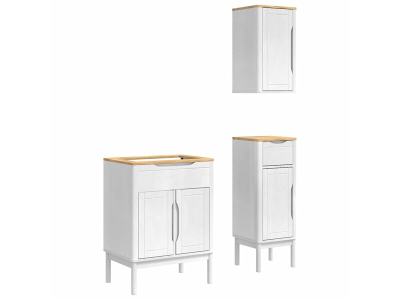  Ensemble de mobilier de salle de bain floro 3 pièces blanc cf64670  - Conforama A