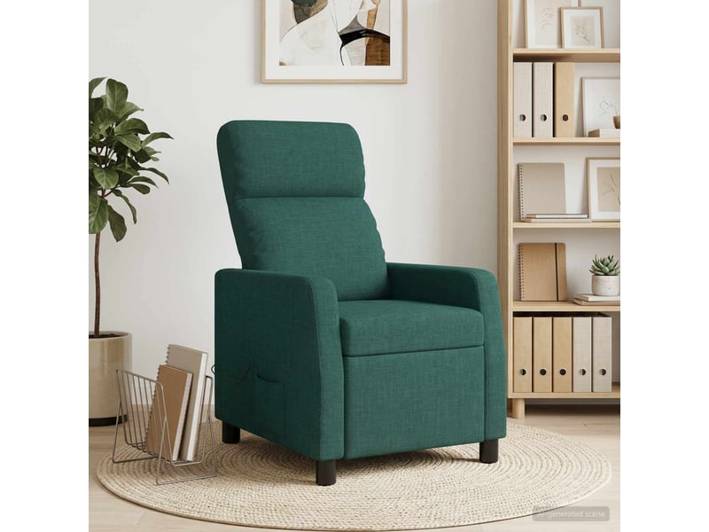 Vidaxl fauteuil de massage inclinable vert foncé tissu  - Conforama B