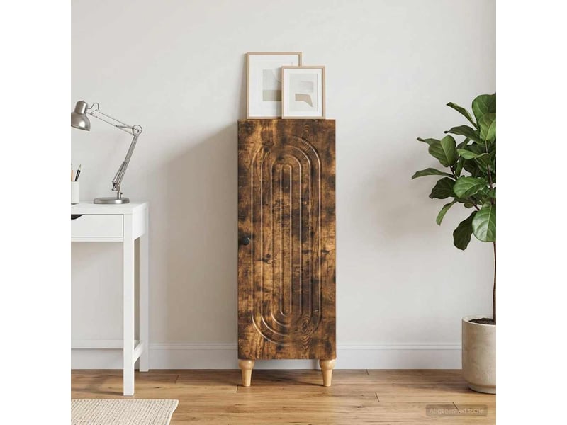 Buffet - bahut - meuble de rangement chêne fumé 33 x 34,5 x 90 cm bois d'ingénierie  - Conforama B