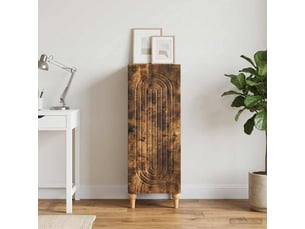 Buffet - bahut - meuble de rangement chêne fumé 33 x 34,5 x 90 cm bois d'ingénierie