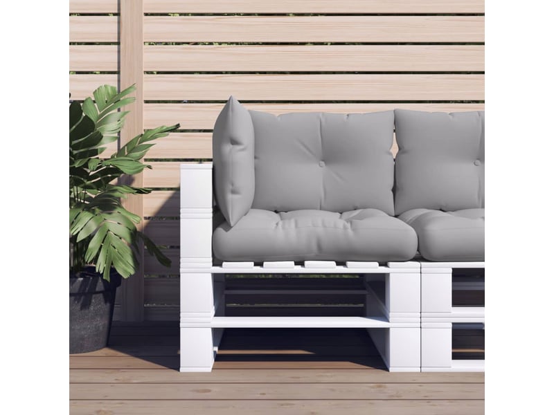  Lot de 3 coussins de palette, coussins de canapé gris tissu cf59674  - Conforama B