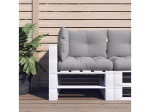 Lot de 3 coussins de palette, coussins de canapé gris tissu cf59674