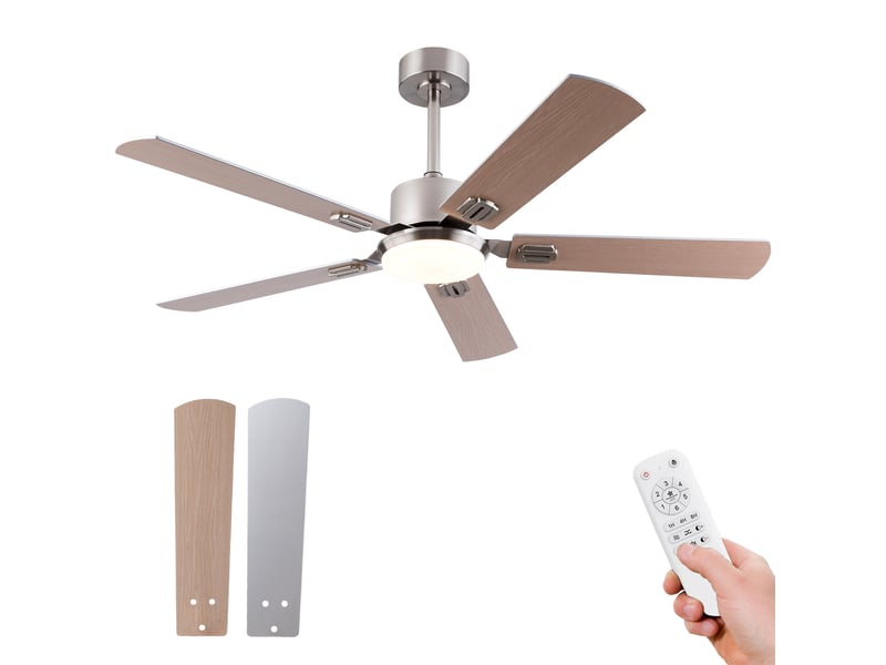  Ventilateur de plafond avec éclairage led et télécommande 132 cm W5766P467512 - Conforama A