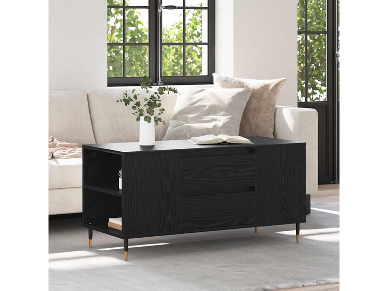  Table basse | table de salon chêne noir 102 x 44,5 x 50 cm bois d'ingénierie  - Conforama B