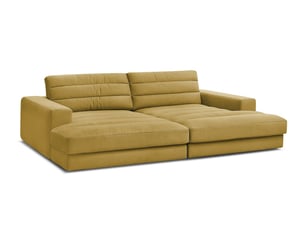 Canapé droit fixe BOBOCHIC SIERRA 4 places Velours jaune