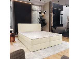 Lit avec rangement 160x200 cm <strong>MASSENO</strong> <strong></strong> coloris beige