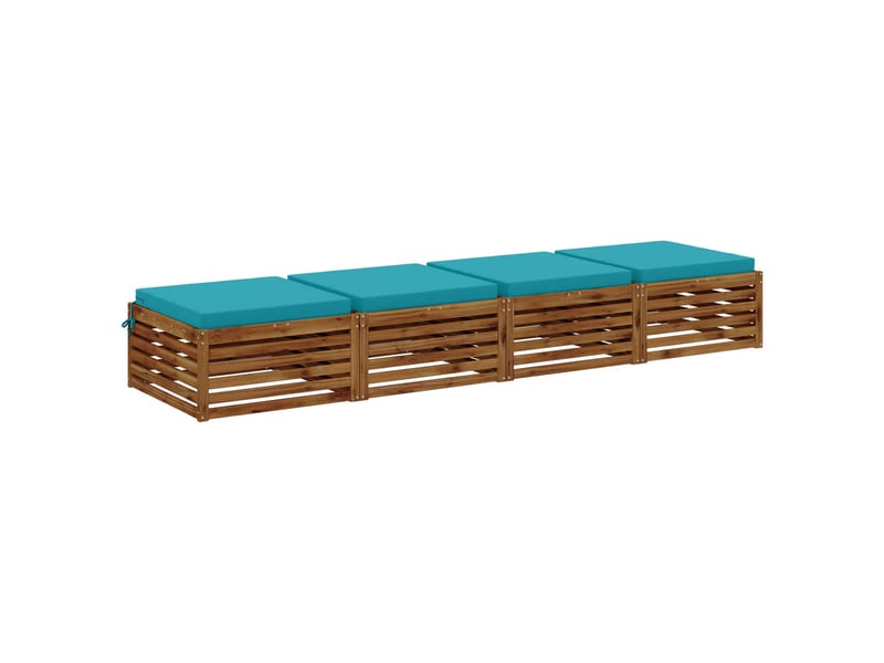 Lot de 4 coussins de siège, coussins d'assise soest 100 % polyester turquoise cf60586 - Conforama C