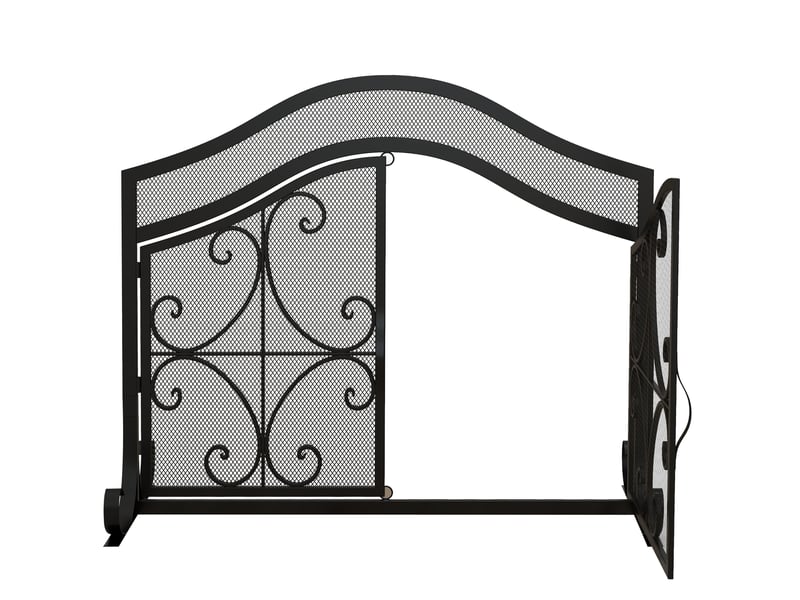  Grille de protection pour cheminée panneau unique en maille d'acier 105 x 40 x 80,5 cm noir  - Conforama B