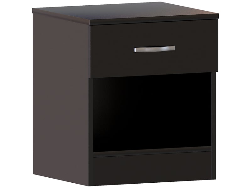  Table de chevet riano, commode de nuit, chambre, rangement, 47x40x36cm, 1 tiroir, noir 333457 - Conforama A