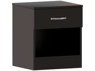 Table de chevet riano, commode de nuit, chambre, rangement, 47x40x36cm, 1 tiroir, noir