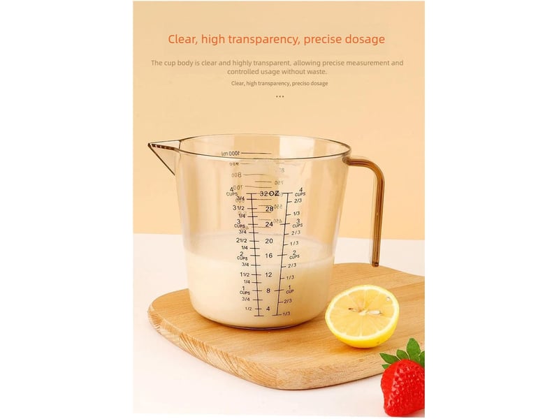  Tasse à mesurer de cuisine de 150 ml, idéale pour les mesures en pâtisserie, un outil de cuisine indispensable (1 tasse à mesurer marron transparent)  - Conforama E