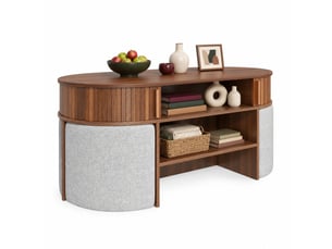 Table basse ovale coloris bois foncé <strong>HAVRYA</strong> <strong></strong> - 60 cmx120 cm