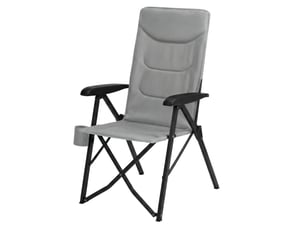 Chaise de camping, dossier réglable 95°-150°, porte-gobelet, sac de transport, pêche, jardin, gris