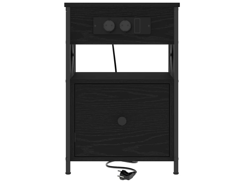  Table de chevet - cabinet de chevet - table de nuit chêne noir 40 x 31 x 60 cm bois d'ingénierie  - Conforama E