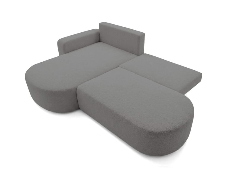  Kiara - canapé d'angle max convertible 5 places en bouclettes  - Conforama C
