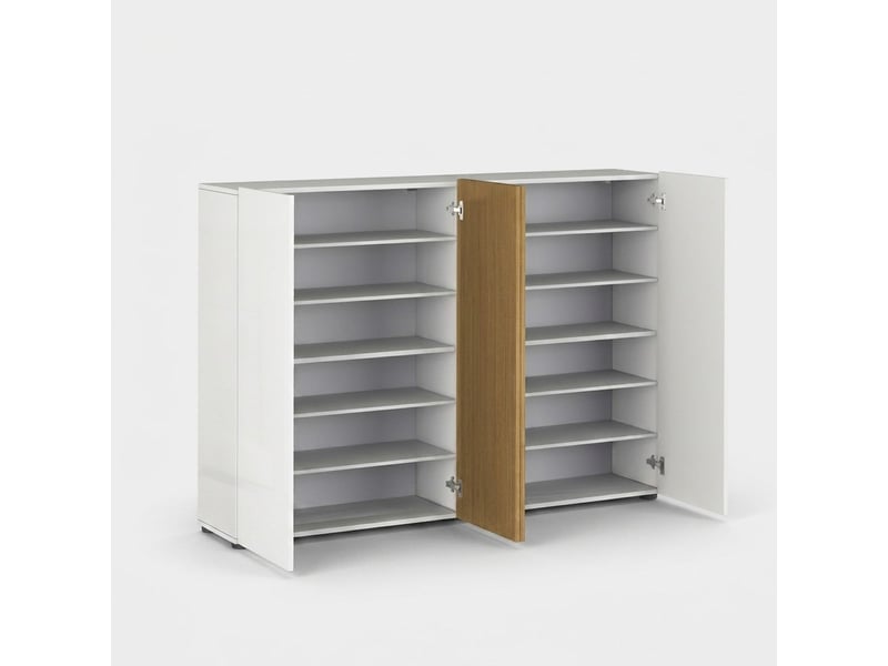  Meuble à chaussures gain de place 4 portes avec 10 étagères lady - blanc  - Conforama C
