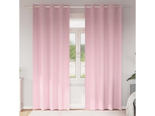 Lot de 2 rideaux occultants, rideaux black-out avec anneaux rose bébé 260 x 140 cm cf44754