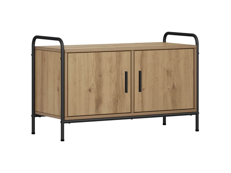  Meuble tv moderne, banc tv 79,5x33x50 cm chêne artisanal bois d'ingénierie  - Conforama A