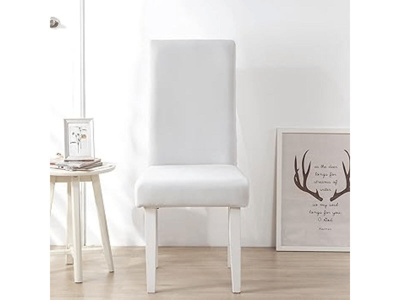  Housses de chaise blanches, 1 pièce, élastiques, amovibles et lavables, housses de chaise modernes convenant aux restaurants, salles de banquet, hôte XLH-ZLS-009252ZLS - Conforama A