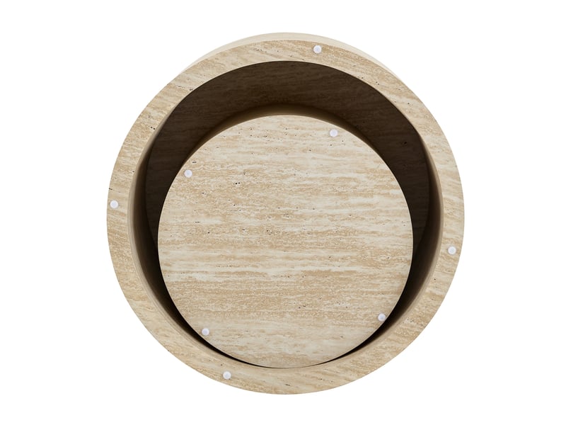Lot de 2 tables basses rondes gigognes ø62,844 cm en mdf avec rangement bois chicfurn - Conforama E
