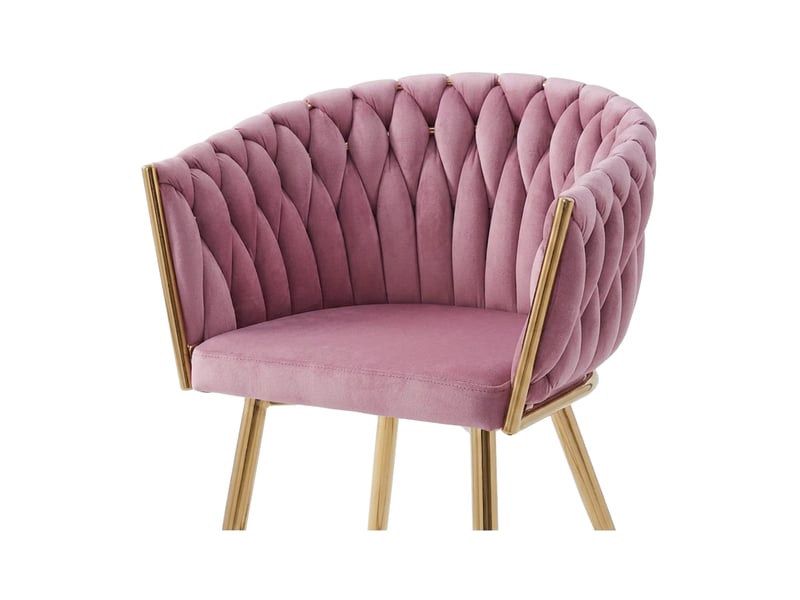  Chaise - leobert - orion - velours rose clairpieds dorés - 61 x 55 x 79 cm  - Conforama C