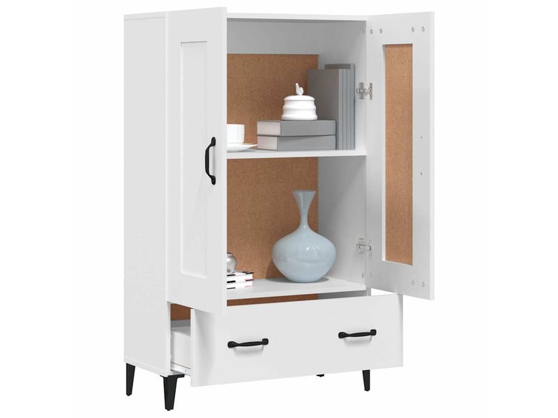  Buffet haut - bahut - meuble de rangement blanc 70x31x115 cm bois d'ingénierie  - Conforama D