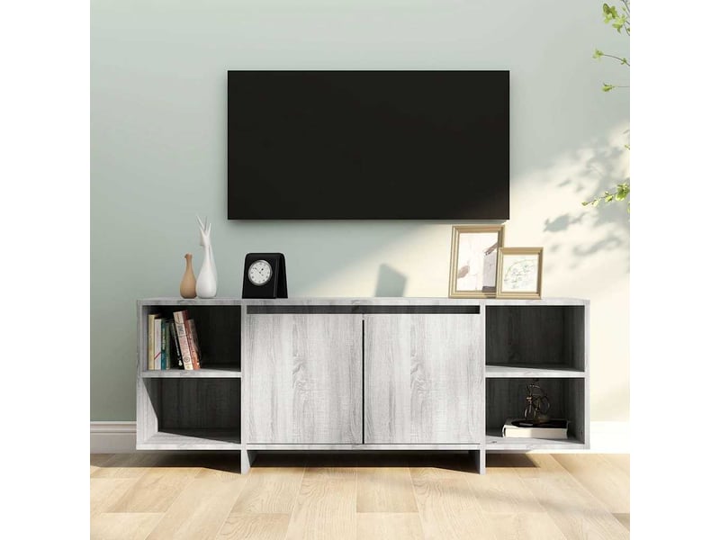  Meuble tv - banc tv - meuble de rangement sonoma gris 130x35x50 cm bois d'ingénierie  - Conforama B