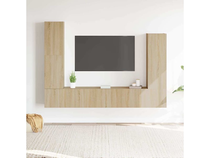  Ensemble de meubles tv 4 pcs chêne sonoma bois d'ingénierie shl40694  - Conforama B