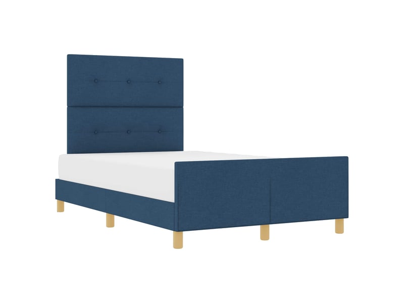  Lit double- lit adulte -  cadre de lit avec tête de lit bleu 120 x 190 cm tissu  - Conforama A