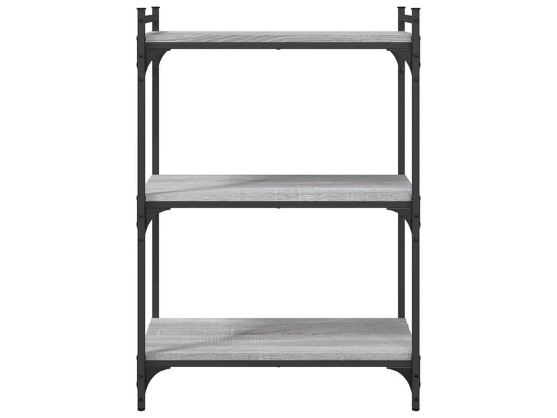  Bibliothèque 3 niveaux, armoire à livres sonoma gris 60x30x86cm bois d'ingénierie  - Conforama D